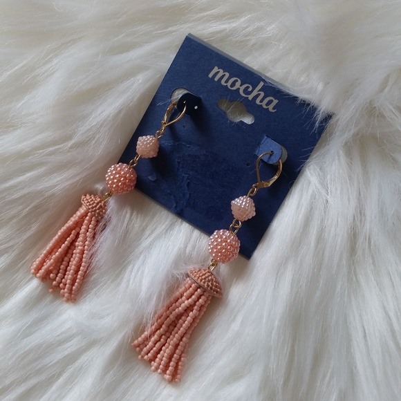 Mocha Jewelry - B2G1 NWT Mocha Pink Beaded Tassel Earrings